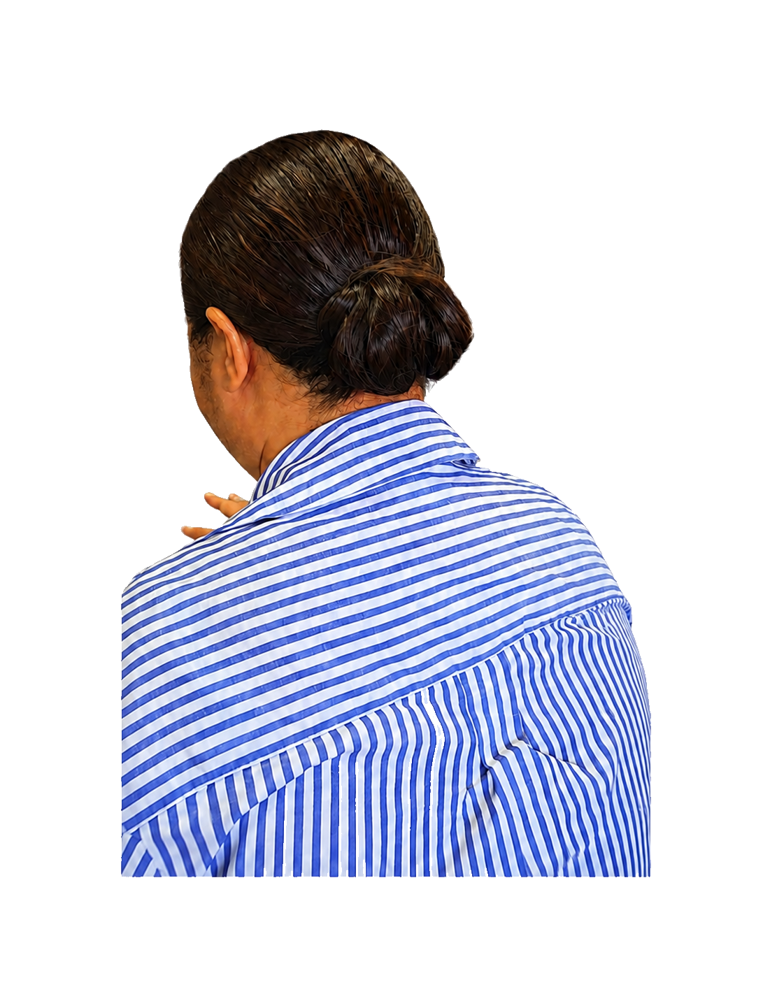 Smooth sculpted low updo
